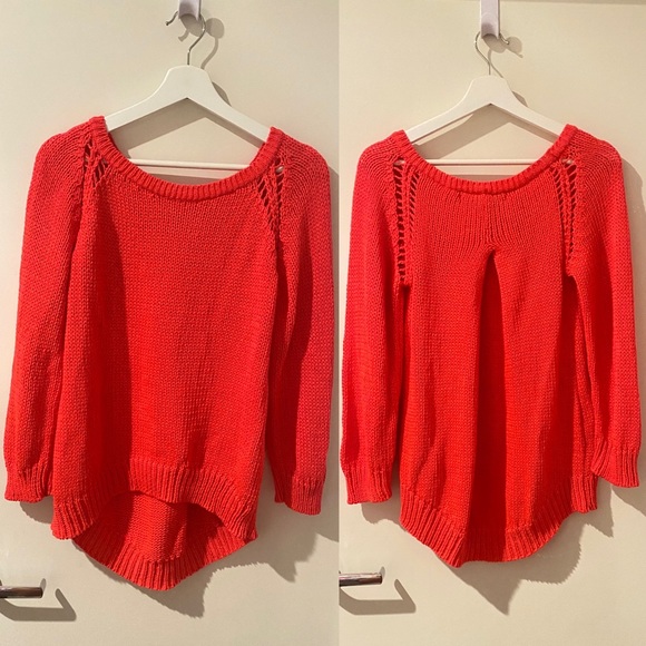 Zara Sweaters - Zara ➰ ladies long sleeve high low pink knit sweater L